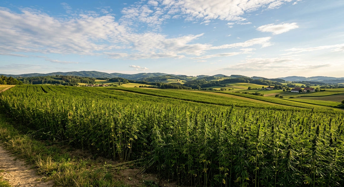 Bio-Hanfanbau Österreich – Hanffeld in der Sommersonne
