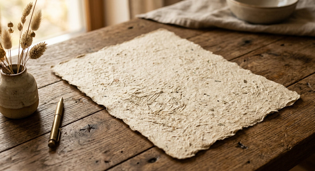 Hanfpapier Geschichte – handgeschöpftes Papier aus Hanffasern mit sichtbarer Textur