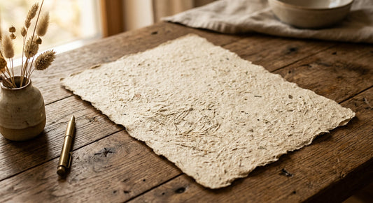 Hanfpapier Geschichte – handgeschöpftes Papier aus Hanffasern mit sichtbarer Textur